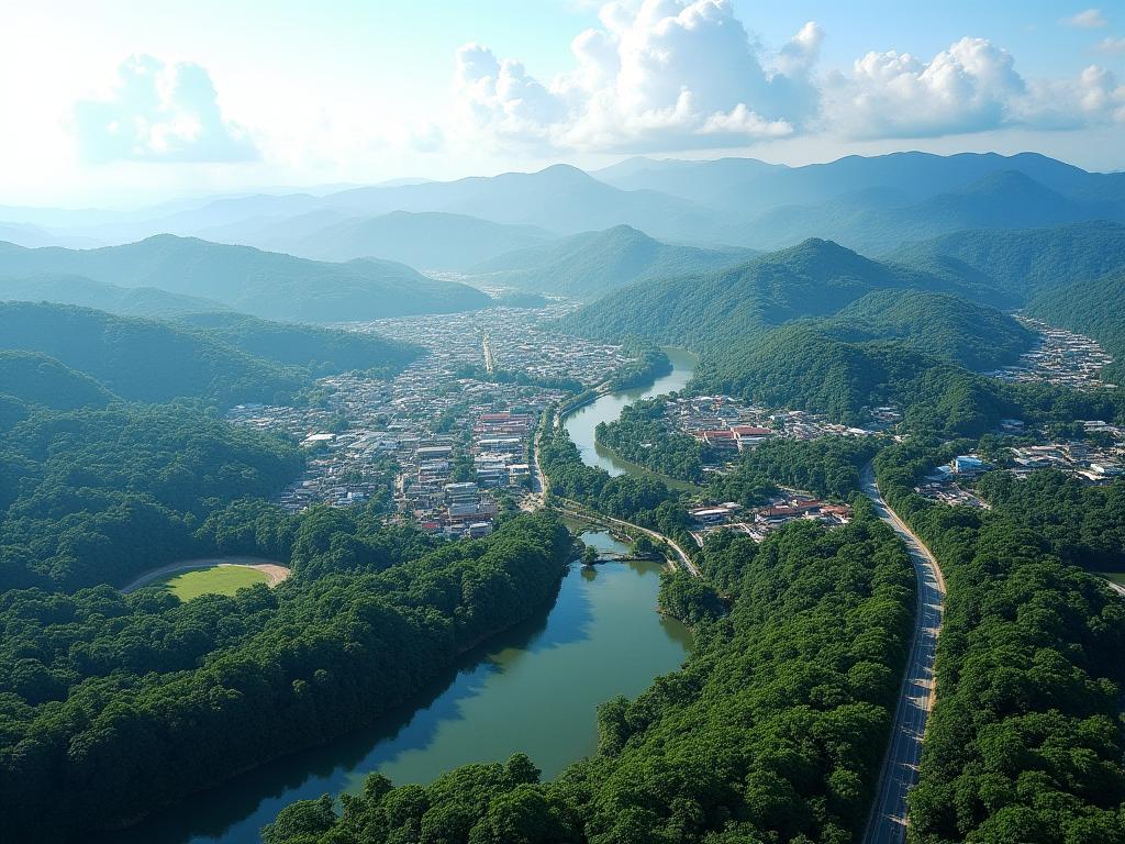 Aerial drone photography of Johor Bahru landscape